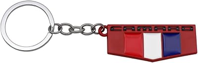 Aimoll 1Pc Camaro Key Chain Ring 3D Finish Keychain Keyring Alloy Key Holder Key Fob Replacement For Camaro Accessories Red