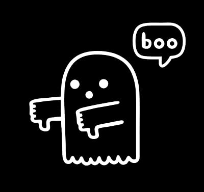 Generic Thumbs Down Ghost Boo 5.5 Tall Video Game Classic 8 bit Die Cut Vinyl Funny Comedy - White Color, HWB-6
