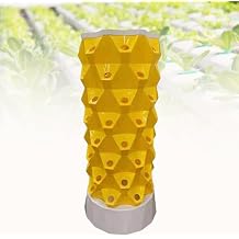 Vertical Planter Tower, Hydroponics Growing System for Indoor Herbs, Fruits and Vegetables with Hydration Pump, Adapter, Seedbed and Net Pots,Yellow-80Pots