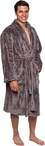 Ross Michaels Mens Luxury Robe Big & Tall - Plush Fleece Bathrobe 400GSM Mid