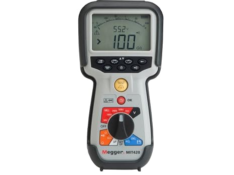 Megger MIT420-EN Insulation Tester, 200 Gigaohms Resistance, 50V, 100V, 250V, 500V, 1000V Test Voltage