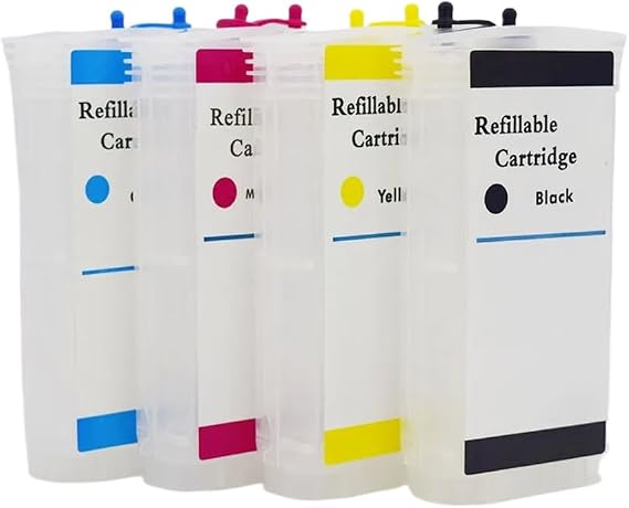 130ML Refillable Ink Cartridge Compatible with Designjet 500 510 800 800ps Plotters Compatible with HP10 HP82 HP500 Printers with Arc Chips 10 Pack(HP500 with ARC Chip)