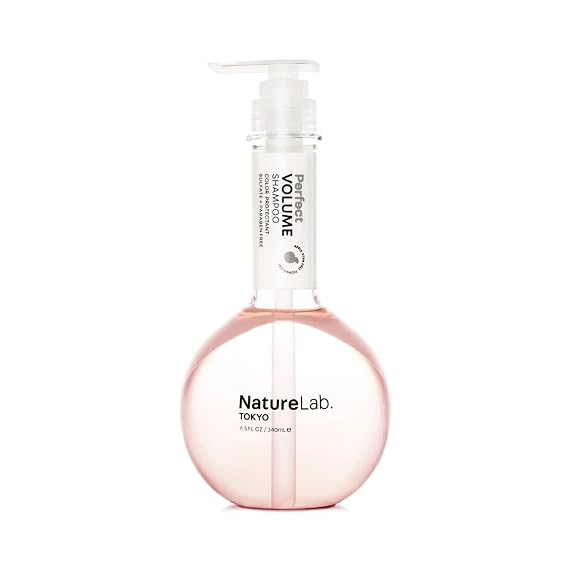 NatureLab.TOKYO Perfect Volume Shampoo - Japanese Shampoo for Flat, Limp Hair - Restores Thickness, Builds Volume, and Reduces Breakage for Full, Bouncy Strands - Japanese Hair Care - 11.5oz