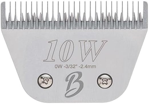 Detachable A Series Wide 10 Blade Dog Grooming Cut Length 3/32" - 2.4mm Japanese Carbonized Steel Wide Grooming Blades Compatible A5 Series Clippers for Dogs(10W)