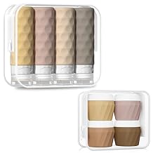 Travel Bottles for Toiletries, 4pcs Tsa Approved 3oz Travel Size Containers, BPA Free Leak Proof Premium Silicone Travel Bottles, Refillable Liquid Travel Accessories W/Toiletry Bag