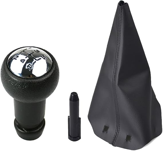 Gear Shift Knob Gaiter Boot Leather Cover 5 Speed Manual Gear Shift Knob Shifter Gaiter Set for Peugeot 106 107 205 206 207 306 307 308 309 405 406 407 508 605 for Citroen Saxo Xsara Xantia C1 C3 C4