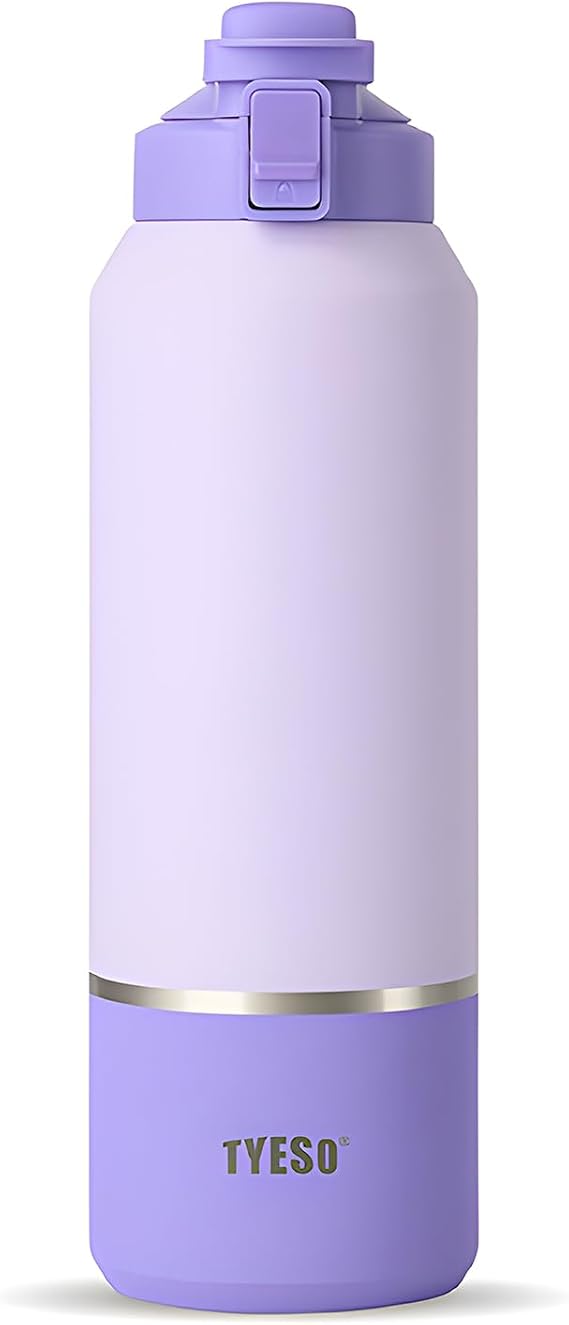 TYESO 40oz Tumbler with Handle Lid | Insulated Stainless Steel Water Bottle | IceFlow Collection (Lavender Mist)