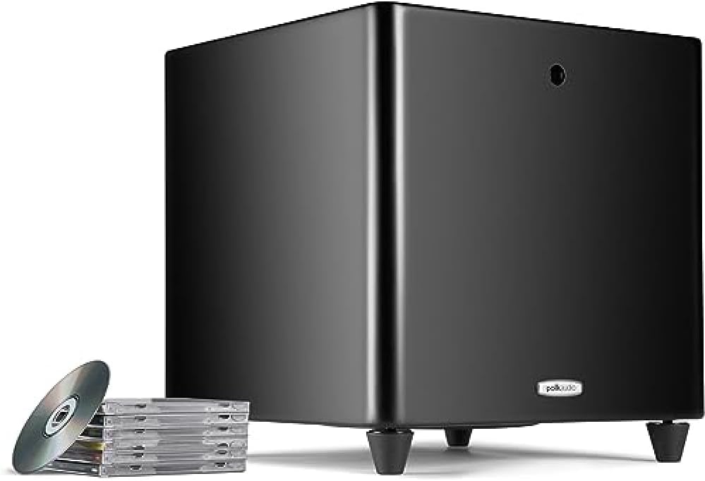 Polk Audio DSWPRO 550WI Powered 10-inch Subwoofer | Powerful 200-Watt Amp | Multiple Placement Options, Can be Placed Inside Cabinets | Easy Integration with Home Theater Systems | Night Mode