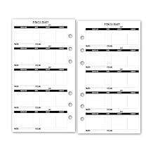 Personal Size Fitness Diary Insert 3.74" x 6.73", Workout and Meal Tracker Refill for Health Wellness Exercise Log