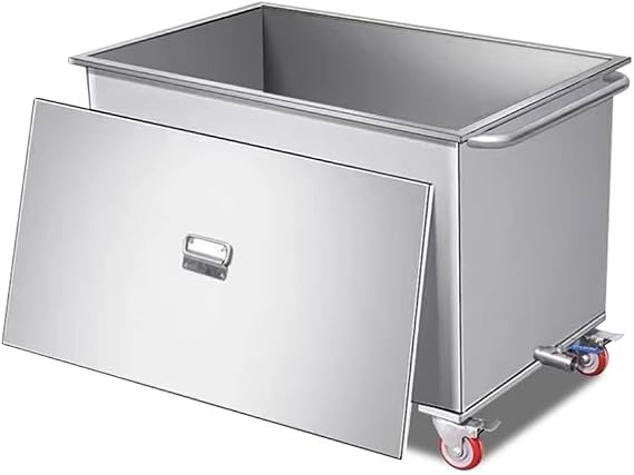 Stainless Steel Water Storage Tank, Commercial Large Pressurized Reservoir With Cover, Outdoor Canning Pot For Factory(60x40x50cm)