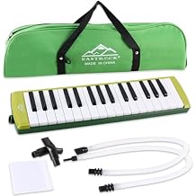 EASTROCK 32 Key Melodica Instrument Air Piano Keyboard Soprano Melodica with 2 Mouthpieces Tube Sets Carrying Bag for Beginners Adults Gift Green