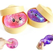 2 Packs Sugar Glitter Dumpling Squishy Toys, Dumplings Squeeze Stress Anxiety Relief for Kids & Adults, Dumpling Squishies Sensory Fidget Toy Gift for Boys,Girls,Teens