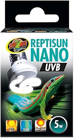 DBDPet 's Bundle with Zoomed Nano Reptisun UV-B Bulb - Includes Pro-Tip Guide - 5w UV-B Bulb | 5.0 Output is Good for Tropical Species