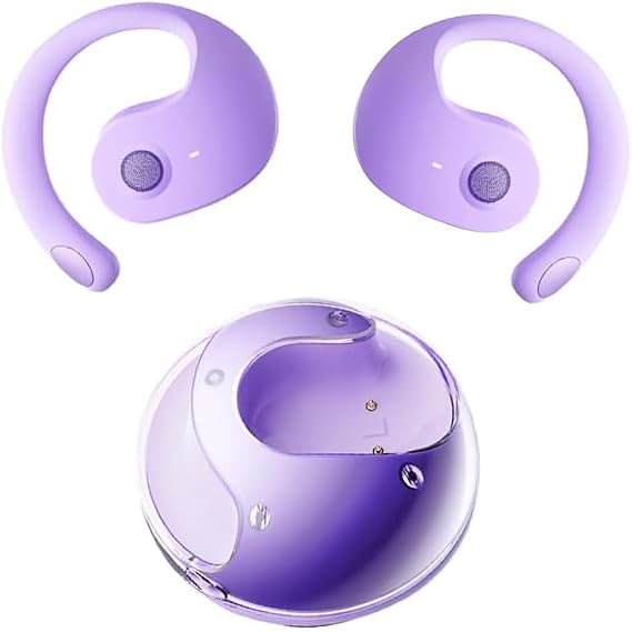Ball Shape Wireless Earbuds Bluetooth Headphones TWS Gaming On Ear Earphones - Low-Latency with charging case Bluetooth Headset Suitable for Gamers/Runners/Fitters/Sport for iPhone Android Purple