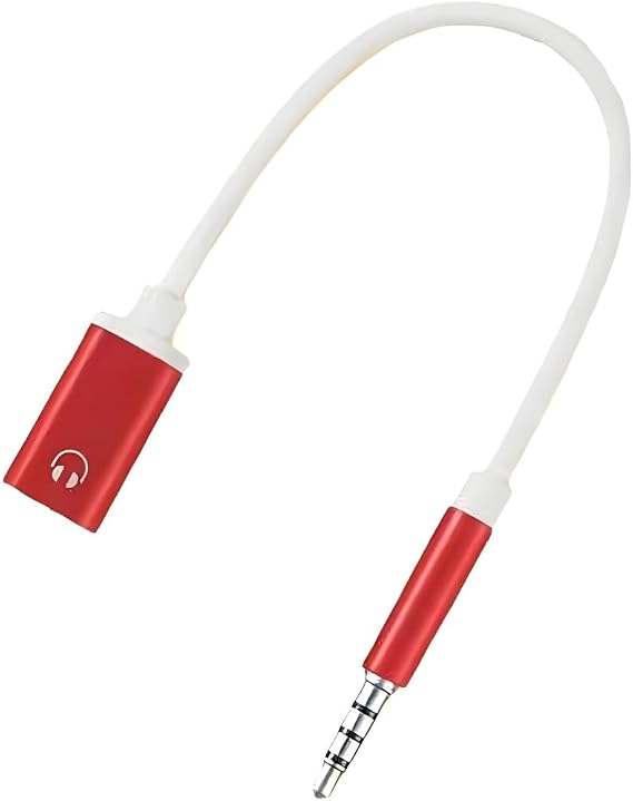 Headphone Jack Adapter, 3.5mm Male to TypeC Female Audio Cable Cord, USB C to Aux Audio Dongle Cable Cord, Compatible with MP3 Players, CD Players, Laptops, Tablets, Smartphone (Red)