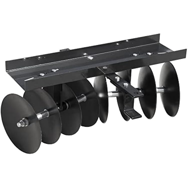Field Tuff Steel Tow Behind Sleeve Hitch Garden Cultivator Soil Tiller Disc Harrow Tractor Attachment with 39 Inch Working Width, 11 Inch Discs, Black