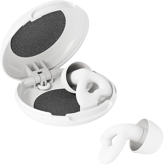 Sleep Ear Plugs 32dB Noise Reduction Soft Comfortable Reusable Silicone Ear Plugs for Work, Travel, Study, Hearing Protection White, Heart