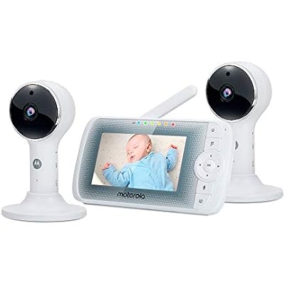 Motorola LUX65-2 by Hubble Connected Two Camera Video Baby Monitor - 5 Parent Unit and 1080p Wi-Fi Viewing for Baby, Elderly, Pet - 2-Way Audio, Night Vision, Digital Zoom