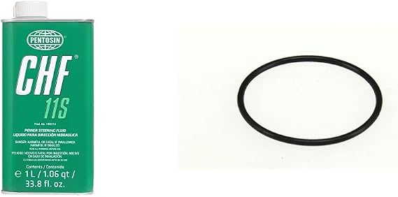 Pentosin 1405116 CHF 11S Long-Life Synthetic Hydraulic Fluid; 1 Liter & URO Parts 32411128333 P/S Reservoir Cap Seal, 42mm ID with a 2mm Cross Section