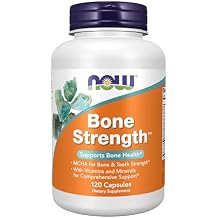 NOW Foods Supplements, Bone StrengthTM with Microcrystalline Hydroxyapatite (MCHA), Magnesium and Vitamins C,D and K, 120 Capsules