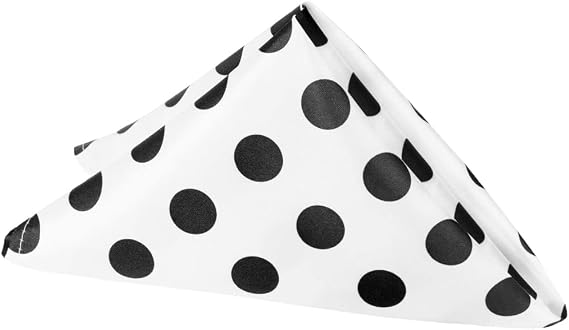 10 Pk, Polka Dot 20"x20" Satin Napkin 100% Polyester - Black & White