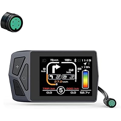 Accolmile BAFANG B02N Dislay for Ebike : Bluetooth Display with Navigation Function for 8Fun BBS02 BBSHD BBS01 Electric Mid Drive Kit, Compatible with Motor with UART Protocol 5PIN Female Plug