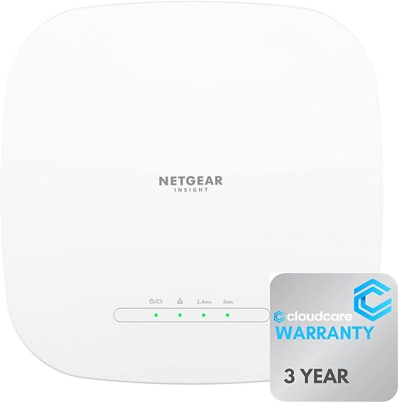 NETGEAR Cloud Managed Wireless WiFi 6 Access Point WAX620 | Up to 256 Client Devices | AX3600 Speed | PoE+ Powered | Cloud Care's SupportPlus Included