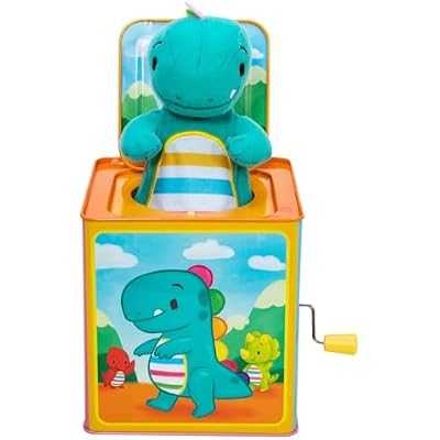 Schylling Brand Baby Dino Jack in The Box - Classic Tin Musical Popping Toy - Ages 18 Months to 4 Years