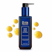 Blue Nectar Gold Swaran Bhasam Face Wash for Glowing Skin | Ayurvedic Gentle Cleanser for Oily & Dry Skin | Gold face wash for woman & Men (10 Herbs, 3.38 Fl Oz)