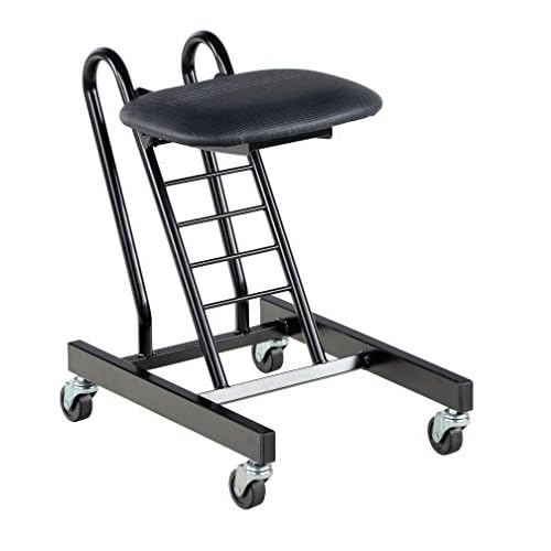 Vestil CPRO-100 Steel Height Ergonomic Worker Chairs 9 in. to 18 in. 220 Lb. Capacity Black
