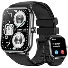 Smart Watch for Men Women, 1.85" HD Touch Screen Fitness Tracker (Answer/Make Call) 120+ Sport Modes, Heart Rate/Sleep Monitor/Pedometer/Calories, Fitness Watch for Android/iOS (Black)