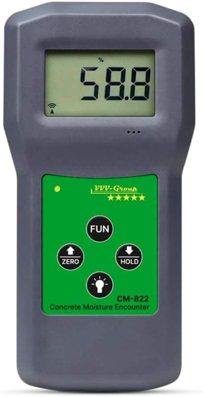 Concrete Moisture Meter CME-822 Non-Destructive Digital Moisture Meter for Concrete Floors, Slabs & Walls, Surface Moisture Tester (Green)