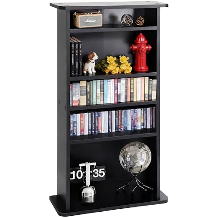 ZENY Multimedia Storage Cabinet DVD Rack Book Shelf Organizer Stand Audio Media Tower, 36 X 19 X 7 Black