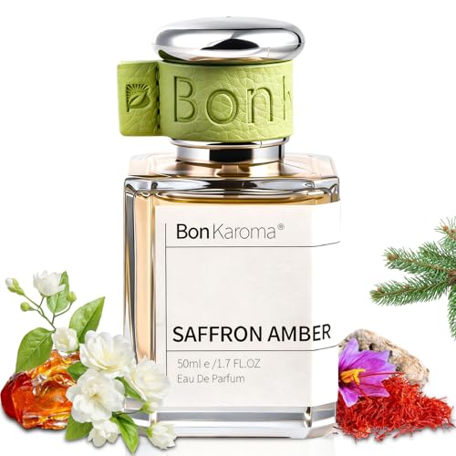 Saffron Amber, Eau de Parfum for Women, Woody Oriental Notes, Long-Lasting Perfume Spray. Elegant luxury scent with Saffron, Amberwood & Musk, 1.7 oz. Perfect for Evening Wear & Parties.