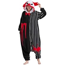 DarkCom Clown Onesie Halloween Costume One Piece Unisex Adult Pajamas Women Men Sleepwear Christmas Pajamas