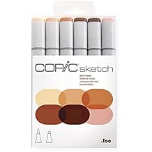 Copic Sketch, Alcohol Markers, 6pc Set, Skin Tone Edition (Discontinued in 2020)