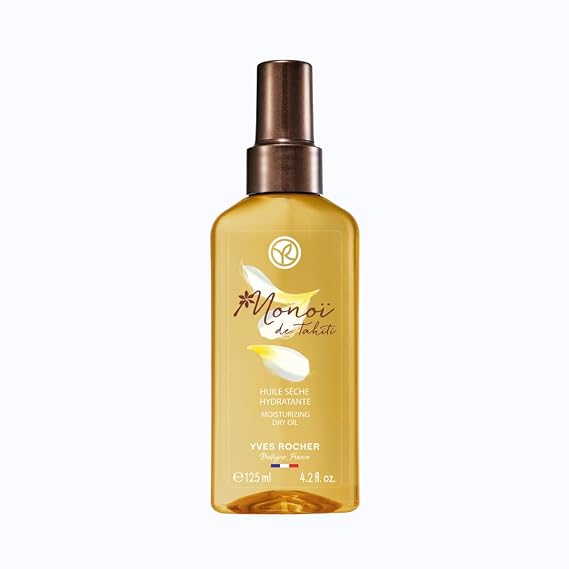 Yves Rocher Monoi de Tahiti Dry Body Oil, Lightweight Non-Greasy Moisturizing Oil with Tiare Flower, Fast-Absorbing After-Sun Body Oil for Smooth Radiant Skin, 4.2 fl oz