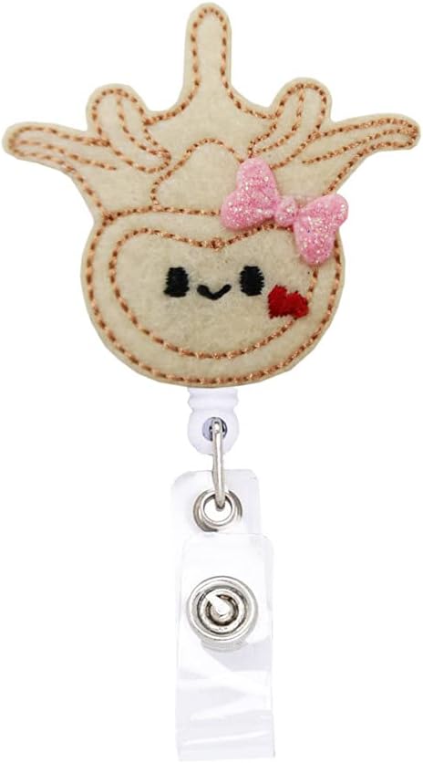 Orthopedist Retractable Badge Reel ID Tag, Vertebrae Badge Reel, Orthopedic ID Badge,