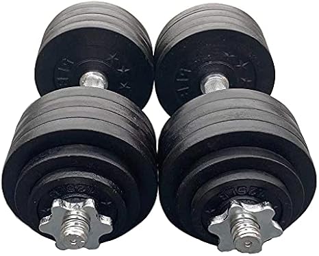 One Set of 2x52.5Lbs Adjustable Weight Dumbbell Cast Iron Total 105Lbs Black