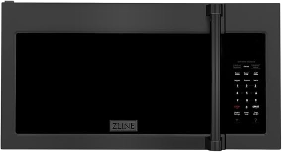ZLINE Over the Range Convection Microwave Oven in Black Stainless Steel with Traditional Handle and Sensor Cooking