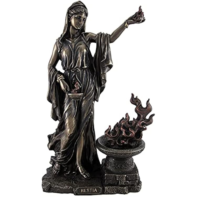 Veronese Design 11 Inch Hestia Greek Goddess of Hearth and Home Cast Resin Bronze Finish Sculpture Home Decor