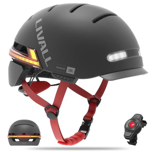 LIVALL BH51M NSO Smart Bluetooth Bike Helmet with Speakers & Built-in Microphone, CE CPSC Certified, Bicycle Helmet with Smart Turn Signals, Fall Detection, Bike Helmet with Visor for Adults Men Women