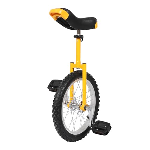 Height Adjustable Unicycle, 16 Inch Outdoor One Wheel Bike with 2 Pedals, Training Balance One Wheel Bike Cycling Unicycles, Sports Fitness Exercise Bicycle for Talent Performance