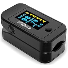 Finger Pulse Oximeter, SpO2 Blood Oxygen Saturation Monitor with Pulse Rate Measurements and Pulse Bar Graph, Digital Reading LED Display