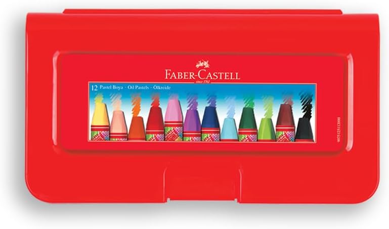 Faber-Castell Hexagonal Pastel Paint, 12 Colors, Plastic Box, Soft and Vibrant Colors, Comfortable Use, Effective Application