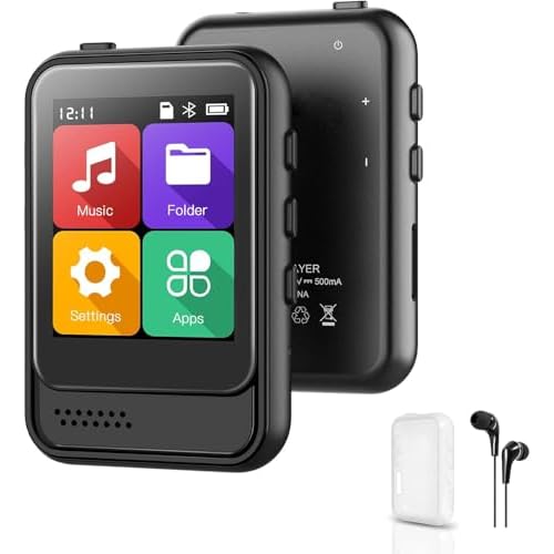 Bluetooth MP3 Player, Portable Music Player with FM Radio, Voice Recorder, Ebook Digital Audio Player with 15GB Internal Memory Support TF Card up to 512GB