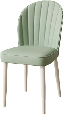 Dining Chairs,Comfortable Sitting Experience,Faux Leather Upholstered Kitchen Dining Room Chairs, Armless Vanity Chair Side Chairs with Metal Legs Kitchen Dining Room ChairsColor:Green