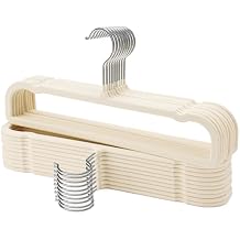 Velvet Hangers Pants Hangers 20 Pack Velvet Pant Hangers,Heavy Duty Felt Hangers for Pants,Jeans,Scarf,Towels,Tank Top,Coat.Closet Organizers and Storage(Beige)