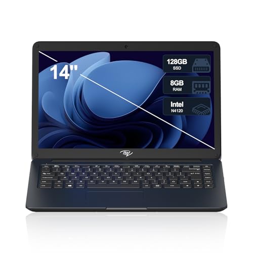 14 Itel Laptop Computer- Celeron N4120 Dual-Core | 8GB RAM | 128GB SSD | Ultra Slim Design | HDMI & USB 3.2 | 2.4G5G WiFi | Webcam | for Home, Office & School