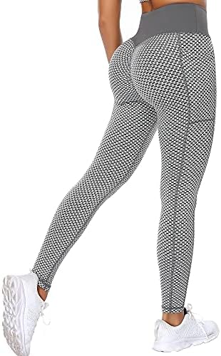 Womens 78 Workout Leggings with Pockets High Waisted Shiny Capri Yoga Pants Summer Casual Capris